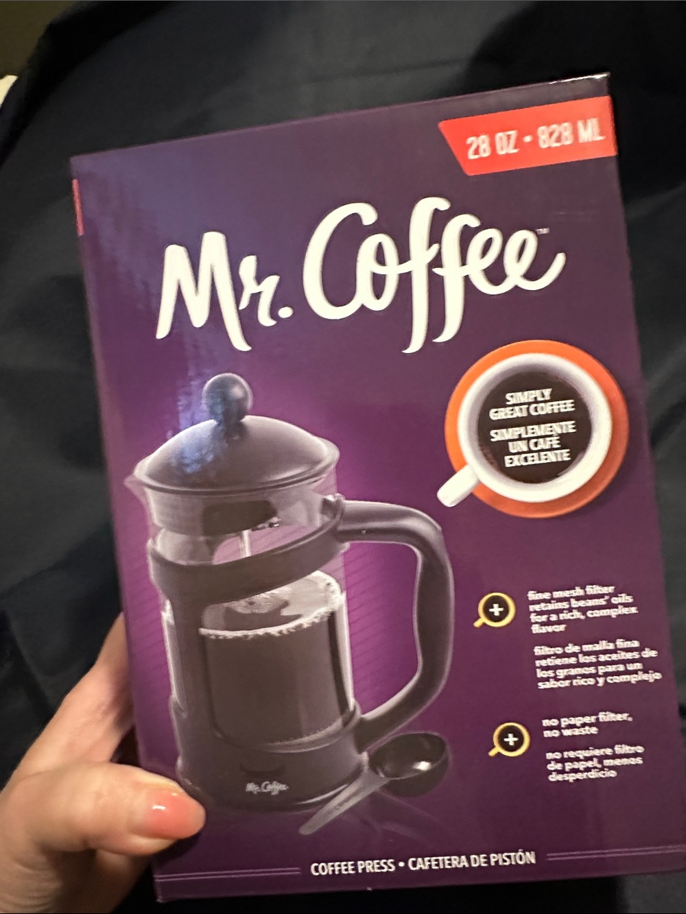 Mr. Coffee Coffee Press in Purple